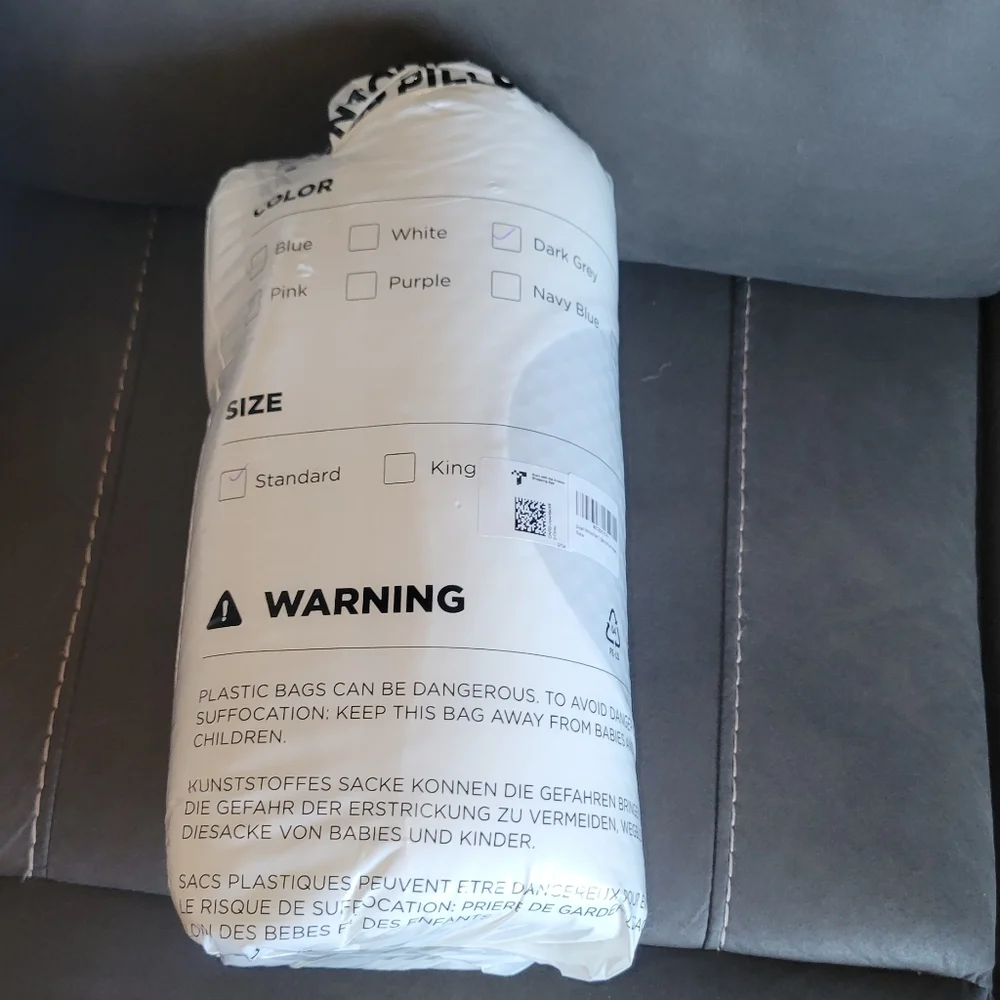 White and Gray Neck Pillow